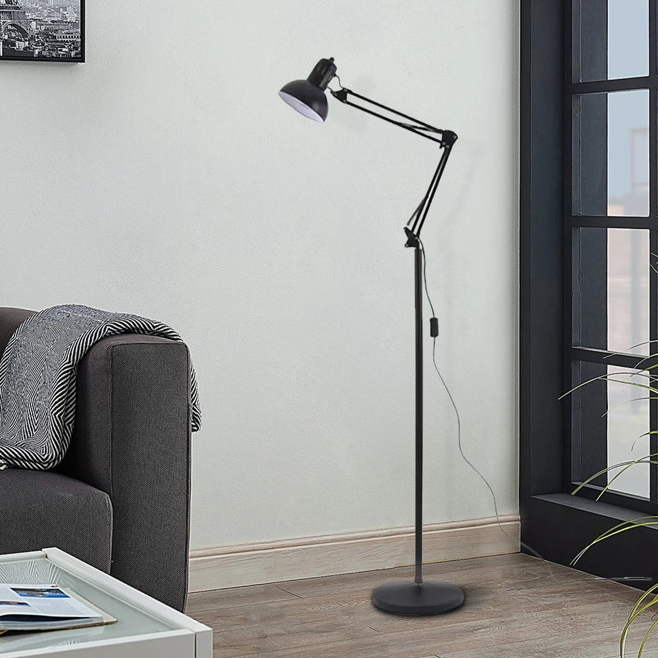 Stehlampe Verstellbar Mit RGB Lampe Dimmbar Leselampe Schwarz Mit Schwenkarm E27 | Sansoti
