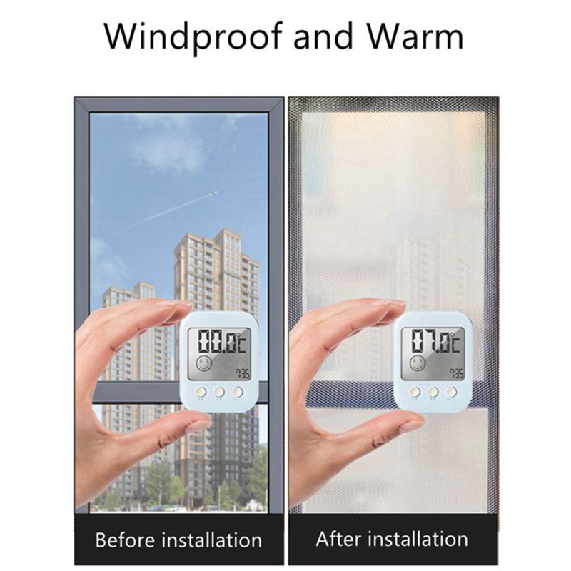 Double-Layer Window Insulation Film with Self-Adhesive Zipper for Optimal Heat Insulation Transparent Energy Saving | Sansoti