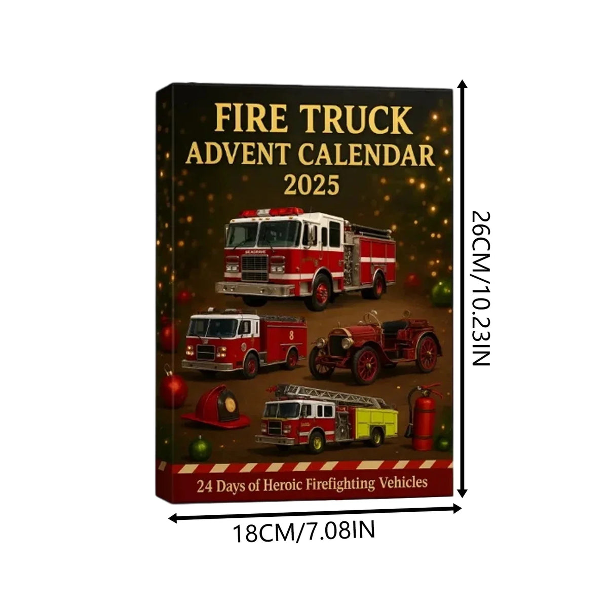 Fire Department Advent Calendar with 24 Toy Surprises, Plastic Christmas Gift for Children Aged 6 and Up | Sansoti