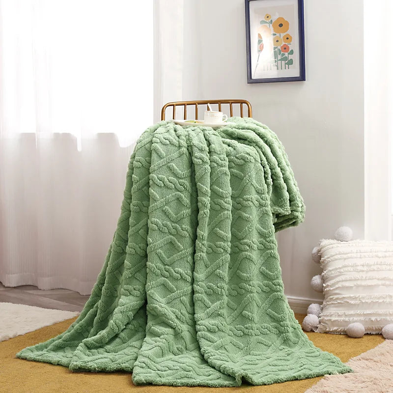 Flanel Plaid Effen Zachte Polyester Deken Warmte Woonkamer Slaapkamer Reizen Veelzijdig Comfortabel Stijlvol | Sansoti