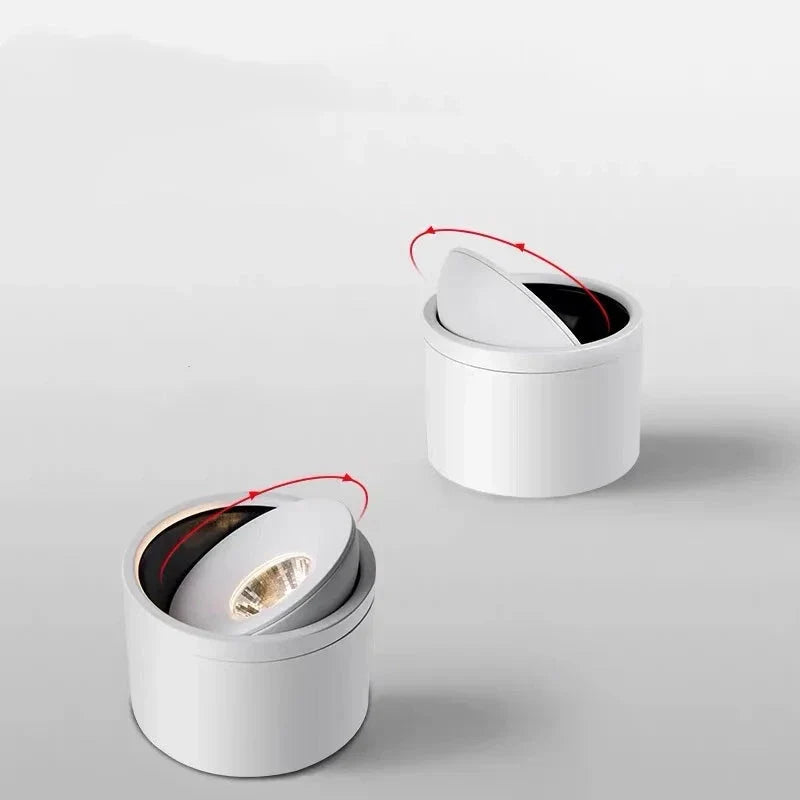 Dimmable Ceiling Spot Light 20W Black Surface-Mounted Cast Aluminium 7,4 cm Rotatable Warm White 3000K or Cool White 6000K CRI Ra90 | Sansoti