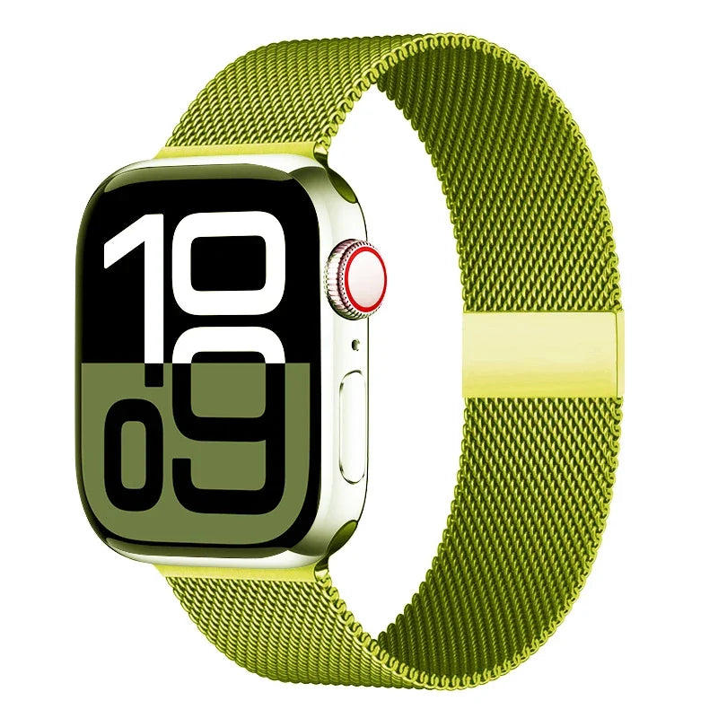 Mediolański pasek do zegarka z siatki ze stali nierdzewnej, regulowany, z magnetycznym zapięciem, do smartwatcha 38–49 mm, akcesorium na nadgarstek | Sansoti
