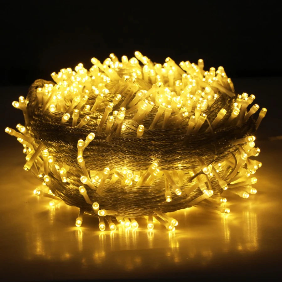 Outdoor LED String Lights 20-100 Meters Warm White Garden Lighting Party Lighting Patio Garden Mood Lighting | Sansoti