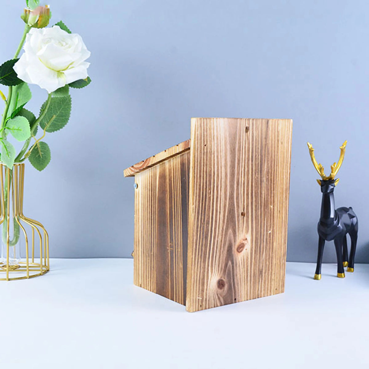 Birdhouse Wood Hanging Outdoor Weatherproof 22x15cm Garden Bird Nest Nest Box Tits Decorative Natural | Sansoti