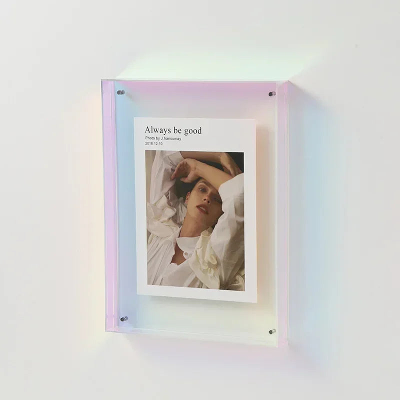 Transparent Acrylic Freestanding Photo Frame Small 11x14 15x19 Double-Sided Desk Photo Frame Modern Design | Sansoti