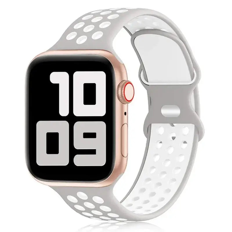 Silikonowy pasek do smartwatcha – oddychający pasek sportowy w dwóch kolorach do zegarków 38mm–49mm, unisex | Sansoti
