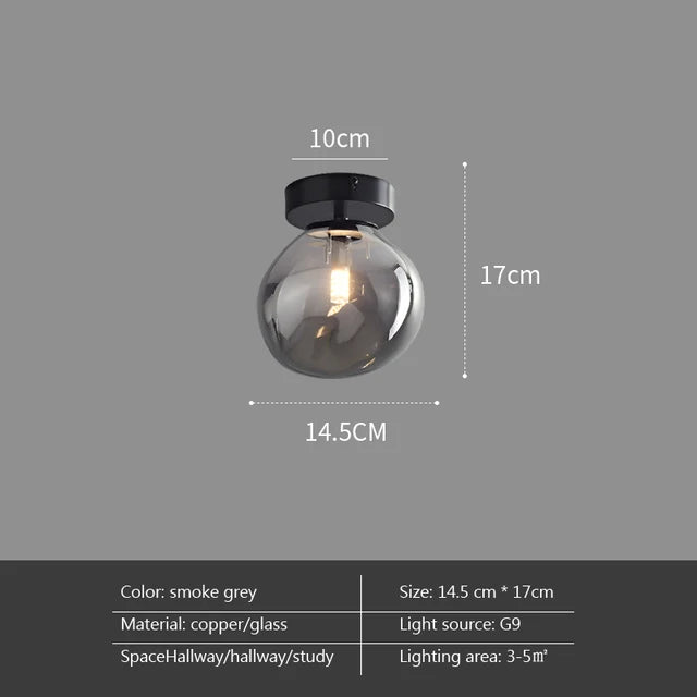 Moderne LED-Deckenlampe aus Glas – Design-Deckenleuchte mit E27-Fassung für Wohnzimmer, Schlafzimmer und Küche | Sansoti