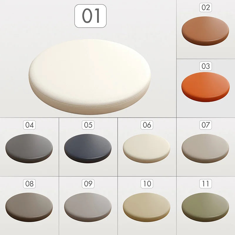 Ronde Stoelkussen Memory Foam Kunstleer Zitcomfort Eetkamerstoel Barkruk Erker Antislip Ergonomisch Duurzaam | Sansoti