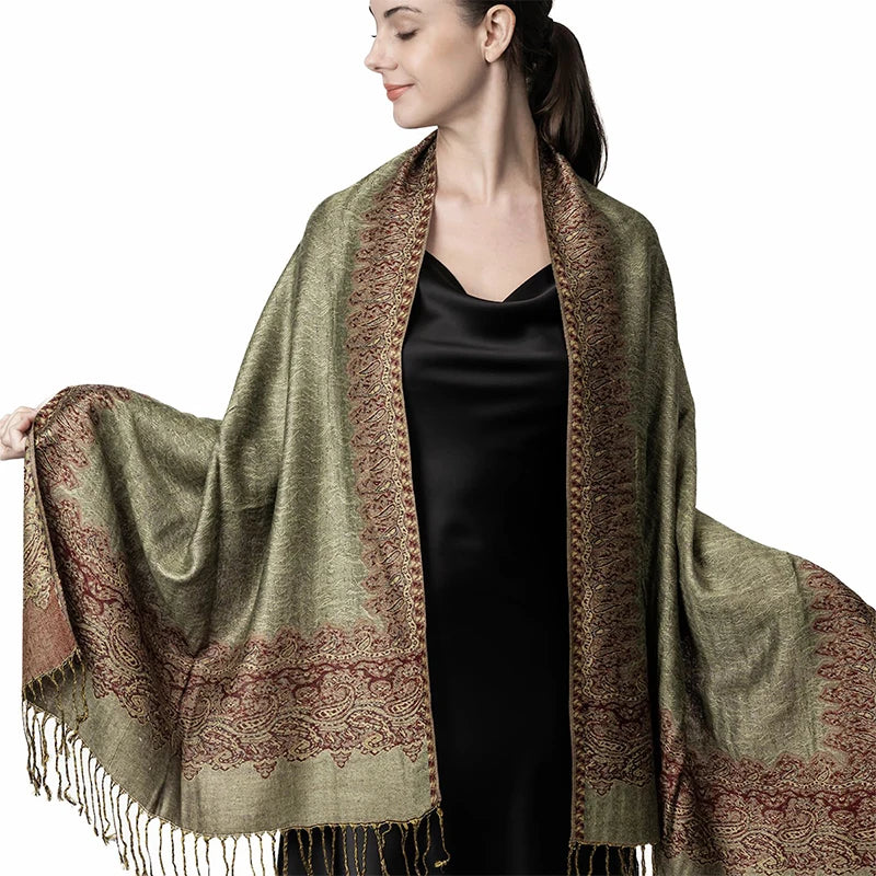 Pashmina Omslagdoek Kasjmier-look Dames 70x190cm Zachte Wintersjaal Vier Seizoenen Warm Foulard Elegante Sjaal | Sansoti