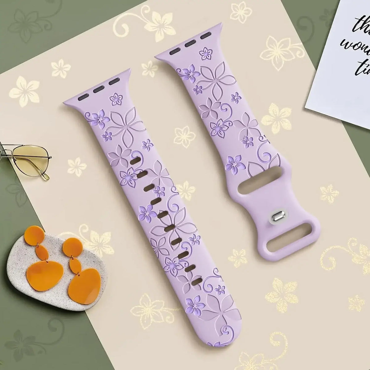 Silikonarmband für Smartwatch mit Blumenmuster, verstellbar, sportlich, komfortabel, für den täglichen Gebrauch | Sansoti