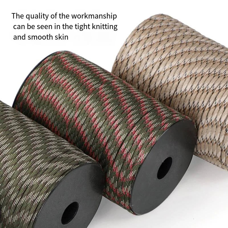 Paracord 550 Survival Rope 100 Meters 9 Core 4mm Military Quality Outdoor Camping | Sansoti