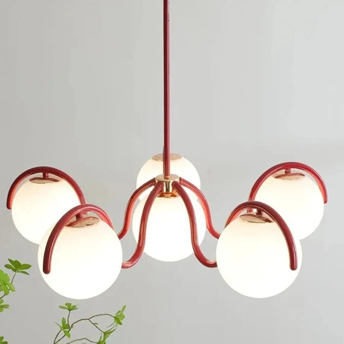 Runde Glaskronleuchter 69 cm, 6 Leuchten, Glas, Metall, stimmungsvoll, Wohnzimmer, Schlafzimmer, Arbeitszimmer | Sansoti