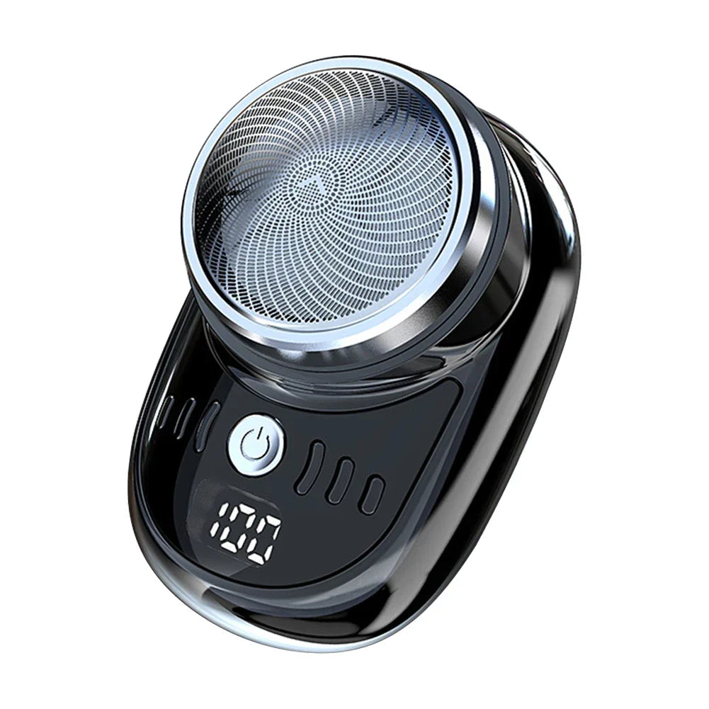 Rasoir rechargeable compact USB mini sans fil avec affichage digital, lame amovible pour voyages hommes | Sansoti