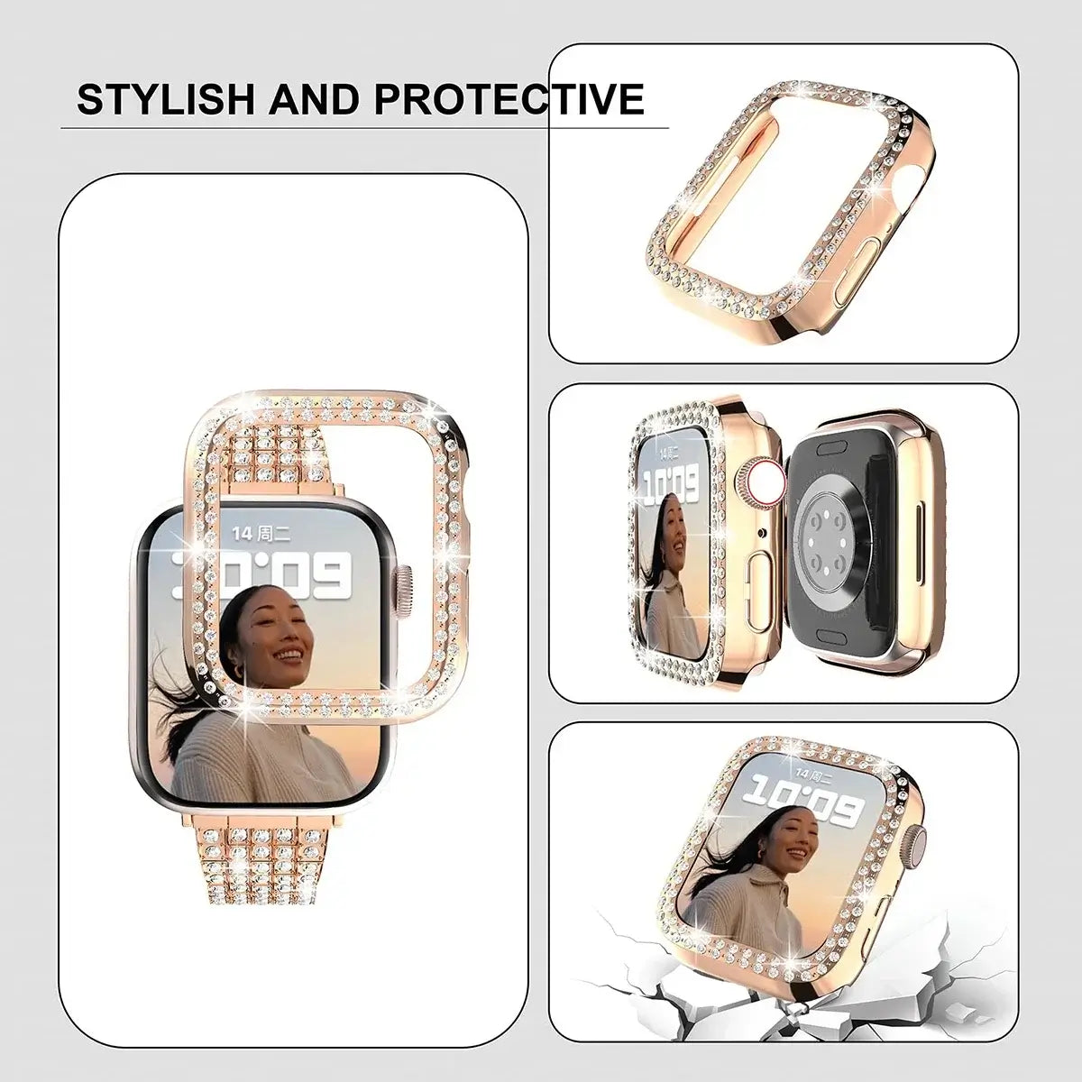 Smartwatch Bandje met Kristallen Edelstaal Verstelbaar Luxe Horloge Band Sparkle Statement Accessoire | Sansoti
