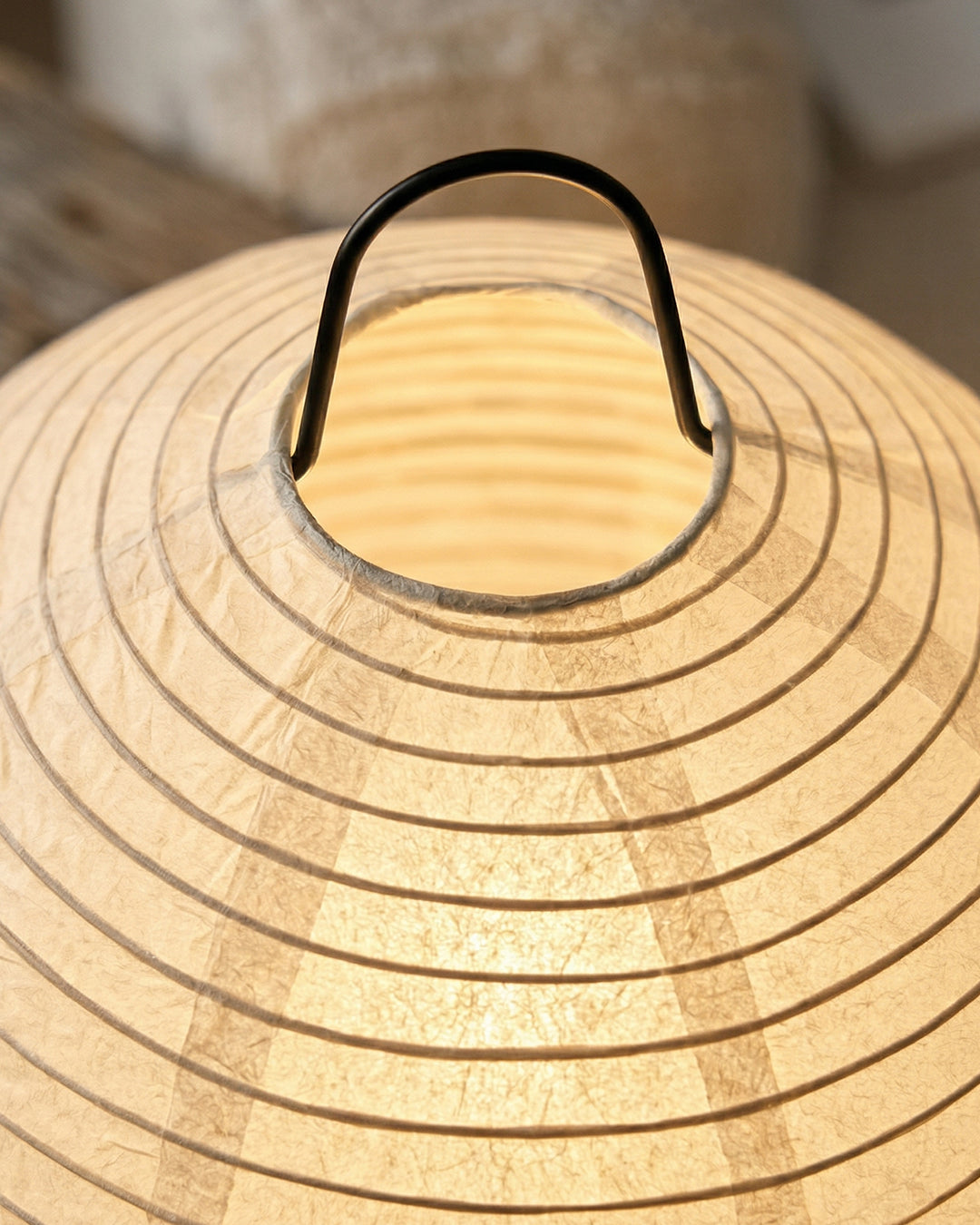 Japanese Table Lamp Sakura with Rice Paper & Tripod – Minimalist Design Warm White Light – Ø28cm H48cm | Sansoti