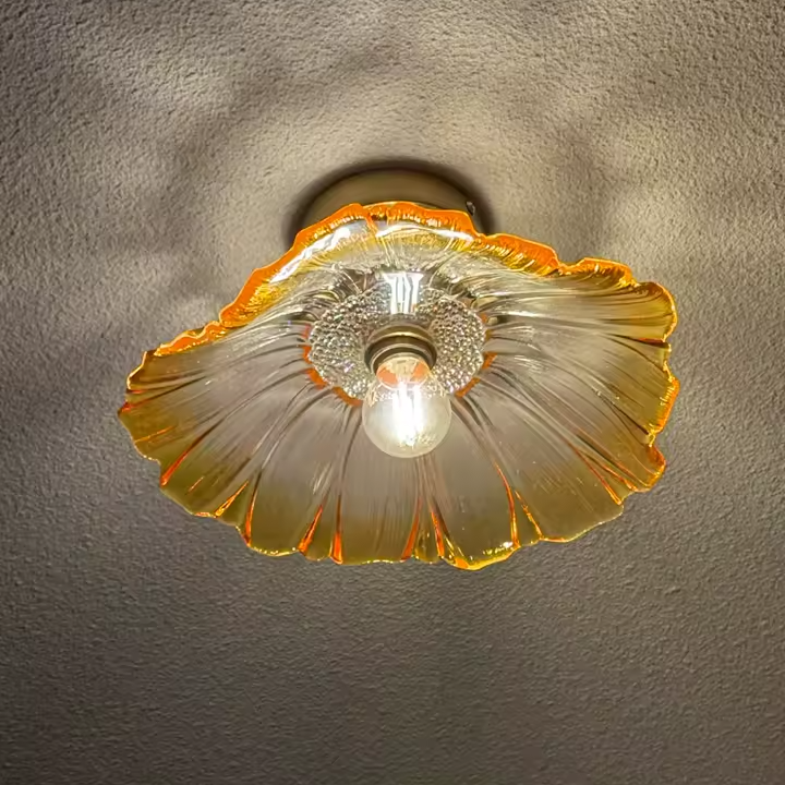 Deckenleuchte Glas Blume Aufbau Nordic Skandinavisches Design Flur Küche Schlafzimmer Stimmungslicht Wohnzimmer Beleuchtung | Sansoti