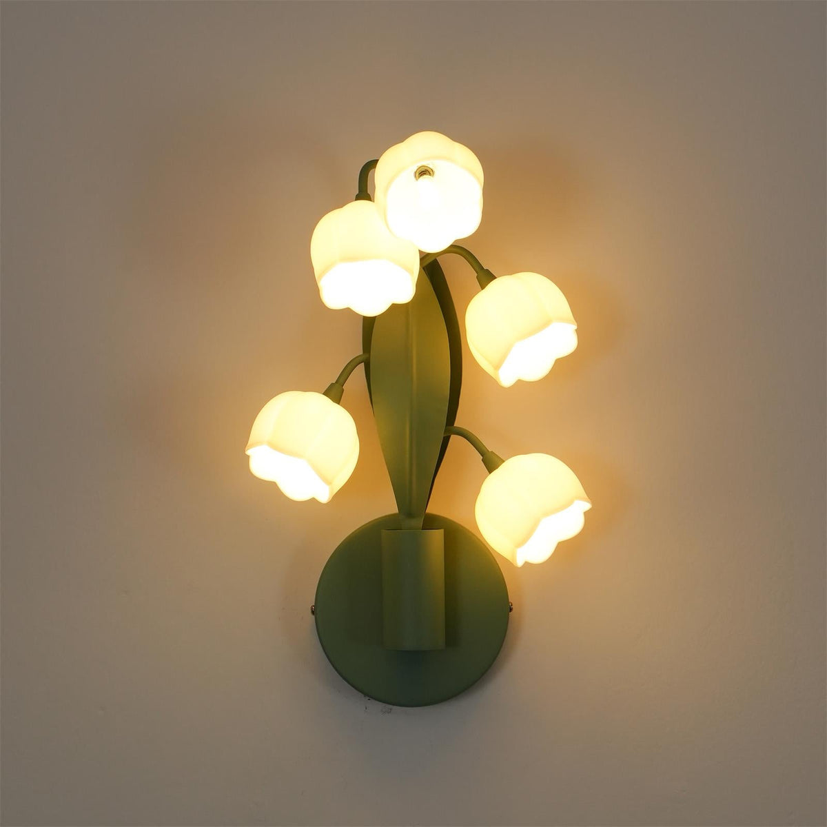 Botanical Wall Lamp Orchid Green Leaf Pattern Bedroom Hallway LED G4 Fitting Natural Ambient Lighting | Sansoti