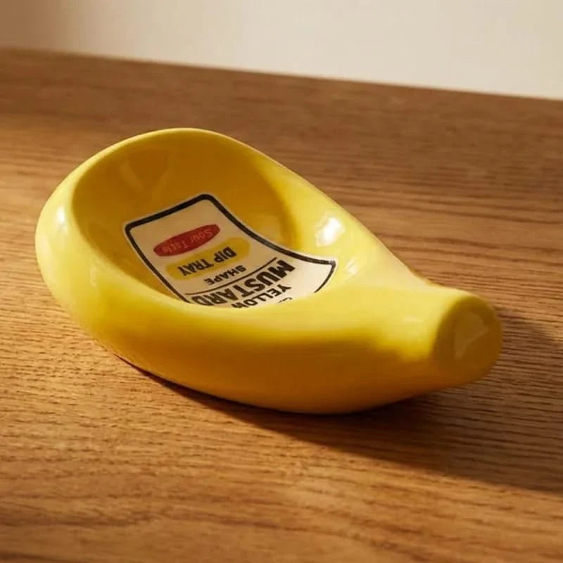 Ceramic Dip Bowls Sauce Bottle Shape for Ketchup Mustard Mayo Wasabi Tableware Serving Dishes Table | Sansoti