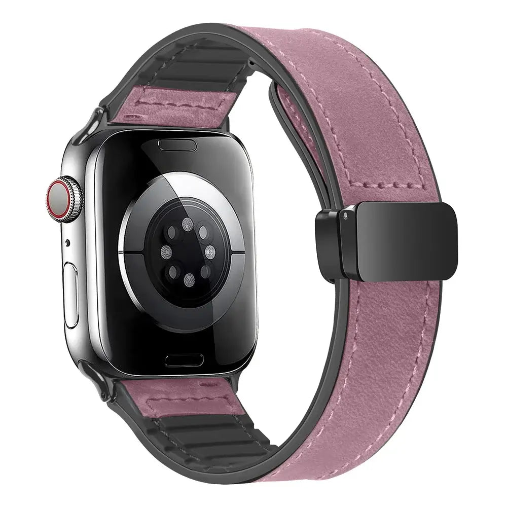 Magnetische Leren Smartwatch Band Echt Leder Verstelbare Polsband Waterbestendig Sportief Elegant Stijlvol | Sansoti