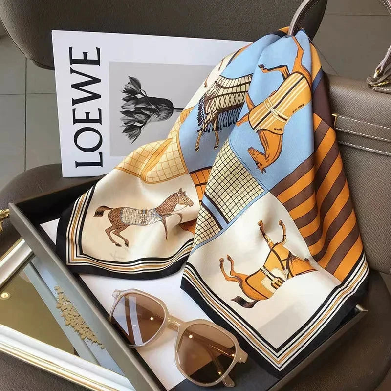 Satijnen Halsdoek Vierkant 70x70 cm Polyester Hoofdband Haarband Dames Multifunctioneel Mode Accessoire | Sansoti