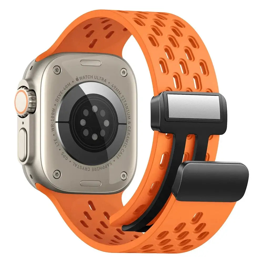 Breathable Magnetic Silicone Smartwatch Band 38-49mm Adjustable Wristband for Sports Active Daily Use | Sansoti