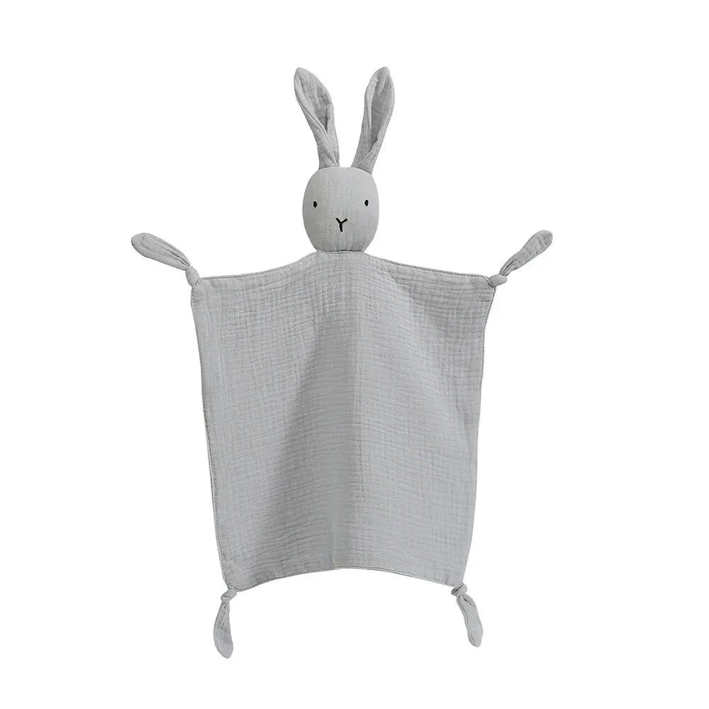 Doudou en coton avec tête d’animal pour bébé | Aide au sommeil douce pour nouveau-nés, cadeau de naissance, doudou réconfortant, jouet | Sansoti