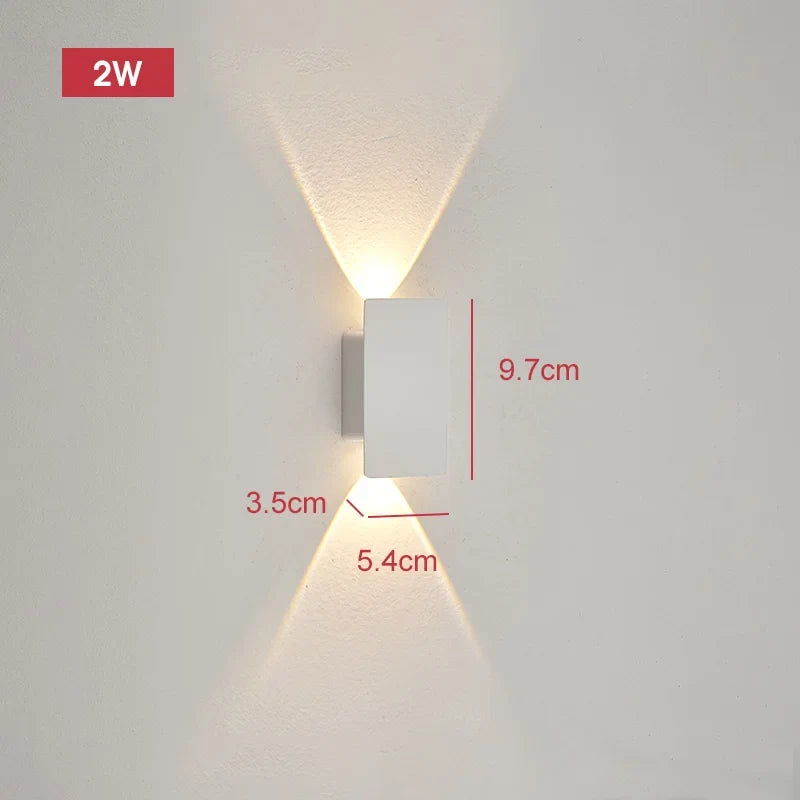 Aluminium Buitenwandlamp LED 18W Zwart Waterdicht IP65 Moderne Verlichting voor Terras Tuin en Balkon | Sansoti