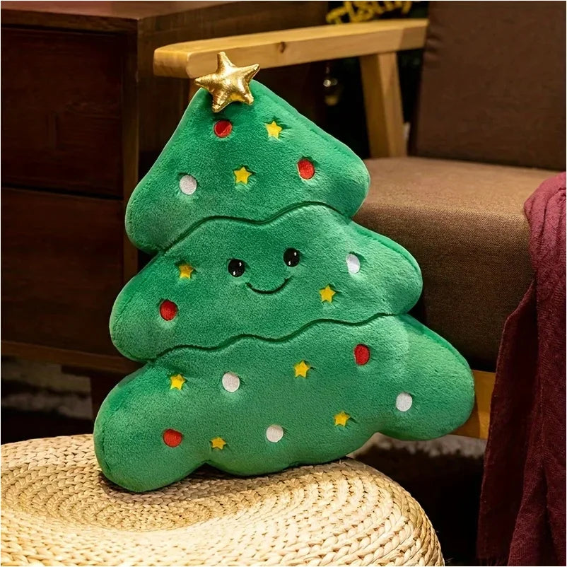 Coussin décoratif de Noël en peluche – coussin festif décoratif 45x45cm pour le salon, la chambre et le canapé | Sansoti