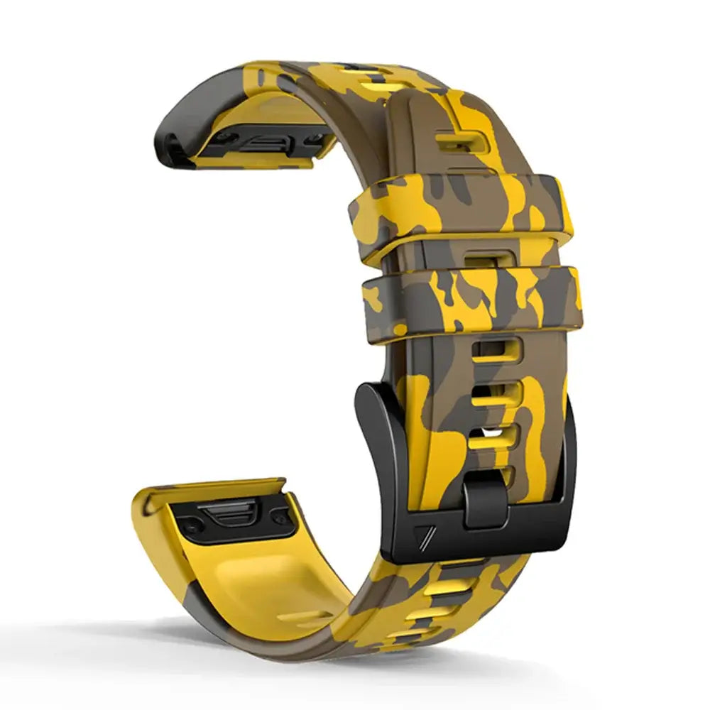 Silicone Watch Band Camouflage Print Adjustable Sporty 22mm 26mm Interchangeable Unisex Wristband | Sansoti