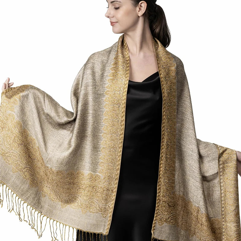 Pashmina Omslagdoek Kasjmier-look Dames 70x190cm Zachte Wintersjaal Vier Seizoenen Warm Foulard Elegante Sjaal | Sansoti