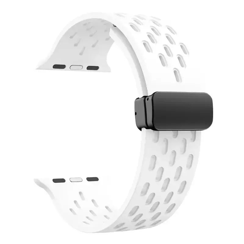 Breathable Magnetic Silicone Smartwatch Band 38-49mm Adjustable Wristband for Sports Active Daily Use | Sansoti