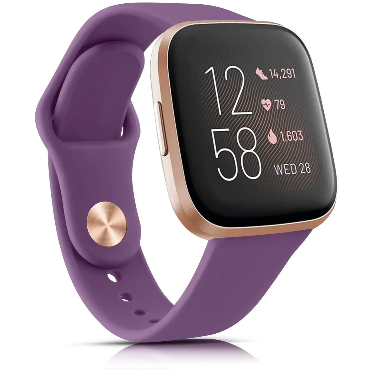 Water-Resistant Silicone Smartwatch Band Adjustable Sports Watch Wristband Fitbit Compatible Active | Sansoti