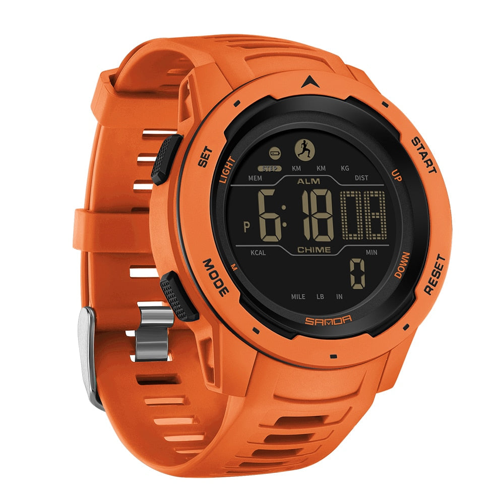 Digital Sports Watch with Pedometer Waterproof 5 Bar Outdoor Wristwatch Activity Tracker | Sansoti