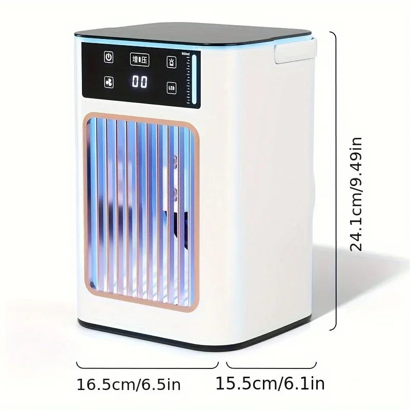 Kompakter Luftkühler mit USB-Anschluss für Büro und Zuhause | Tragbarer Desktop-Ventilator mit Befeuchtung für Persönliche Abkühlung | Sansoti