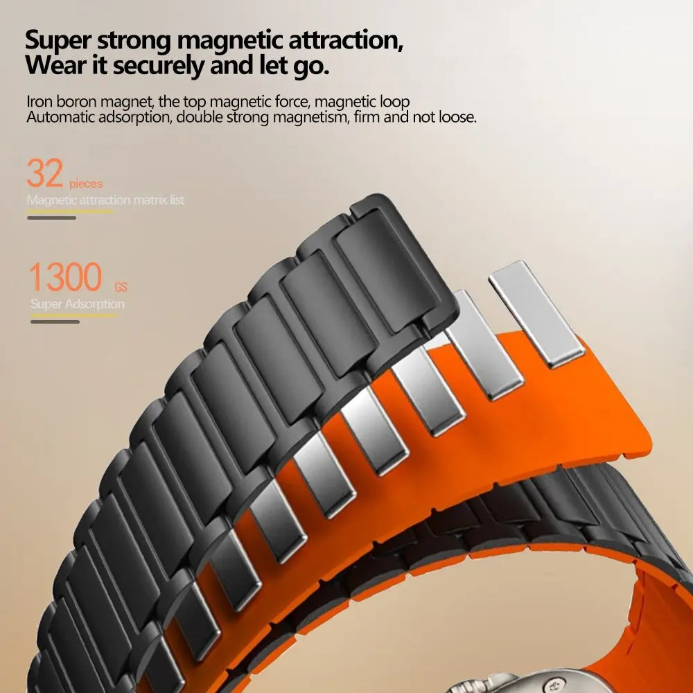 Magnetic Silicone Watch Band for Smartwatch 38-49mm Adjustable Breathable Sports Band Universal Compatible | Sansoti