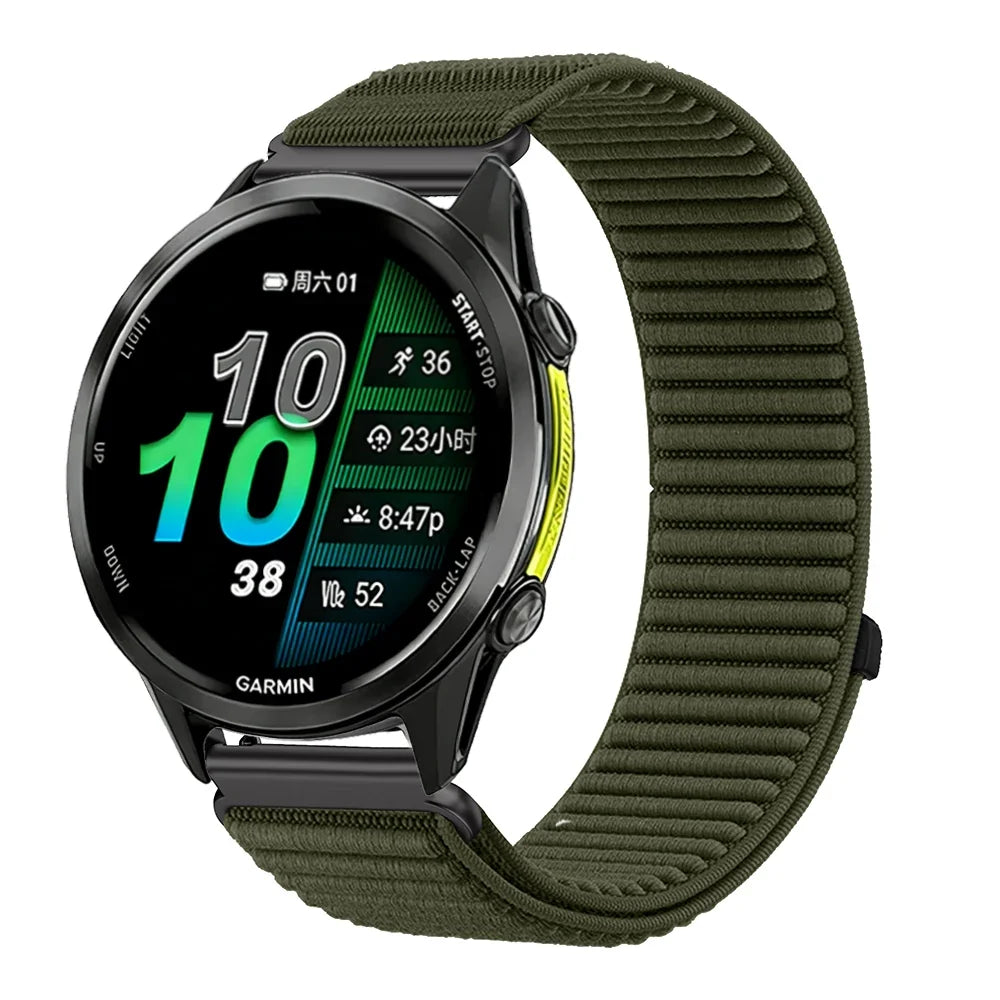 Ademend en verstelbaar nylon smartwatch-bandje van 21 cm voor sporthorloges, 20 mm en 22 mm, unisex polsband | Sansoti