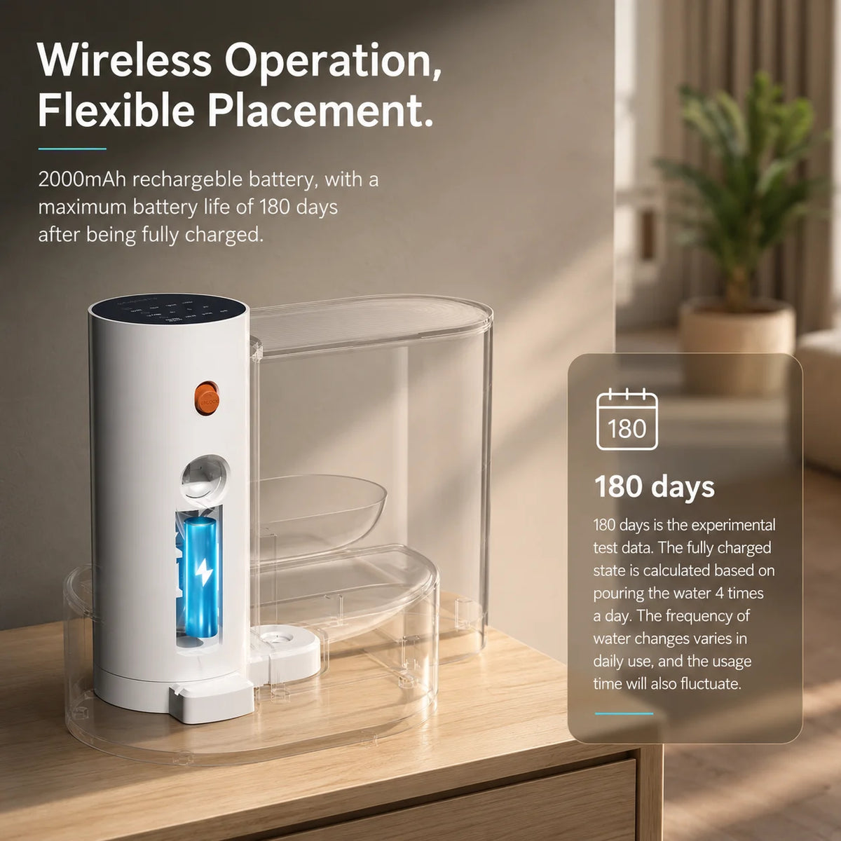 Draadloze Drinkfontein Kat 3L Oplaadbaar Automatische Huisdierdispenser met Filtersysteem voor Schoon Water | Sansoti