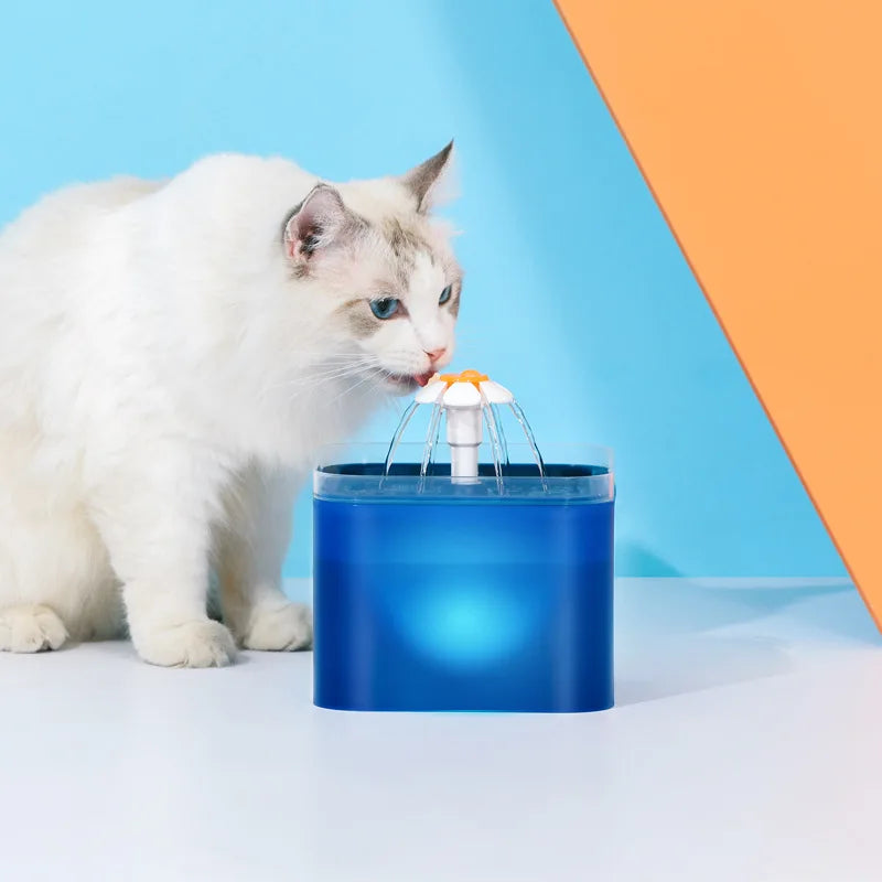 Automatische Huisdierdrinkfontein 2L met LED-verlichting en Filtratiesysteem voor Katten en Honden USB | Sansoti