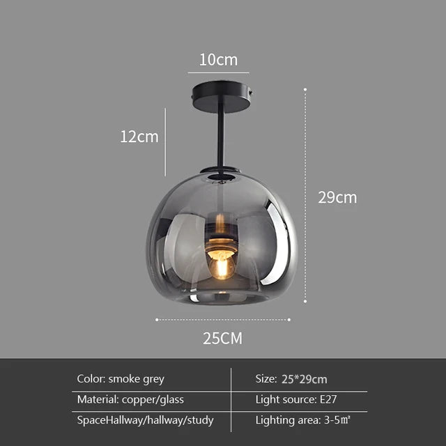 Moderne LED-Deckenlampe aus Glas – Design-Deckenleuchte mit E27-Fassung für Wohnzimmer, Schlafzimmer und Küche | Sansoti