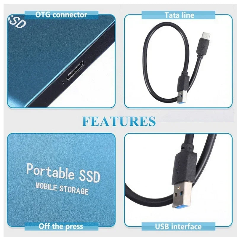 SSD externe 128 Go Stockage compact haute vitesse Type-C pour ordinateur portable et PC - Disque SSD portable mini pour sauvegarde de données et transfert de fichiers | Sansoti