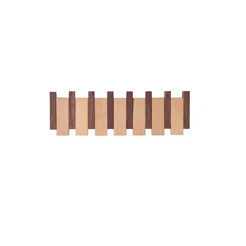 Magnetische Wandkapstok met Inklapbare Haken | 4-10 Haken | Hout | Sansoti