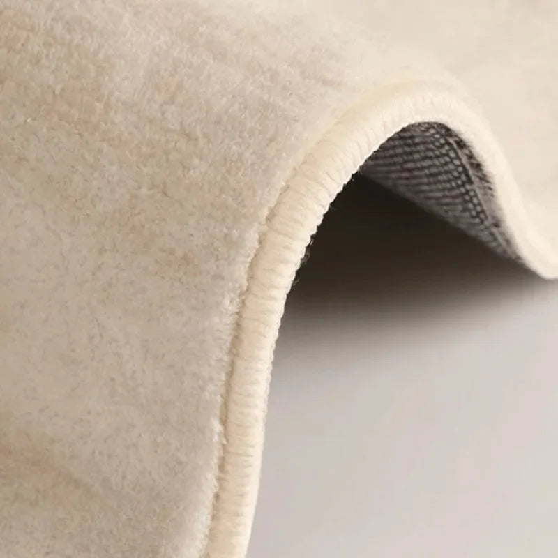 Rug Cream Organic Shape Non-Slip Soft Polyester Modern Design | Sansoti