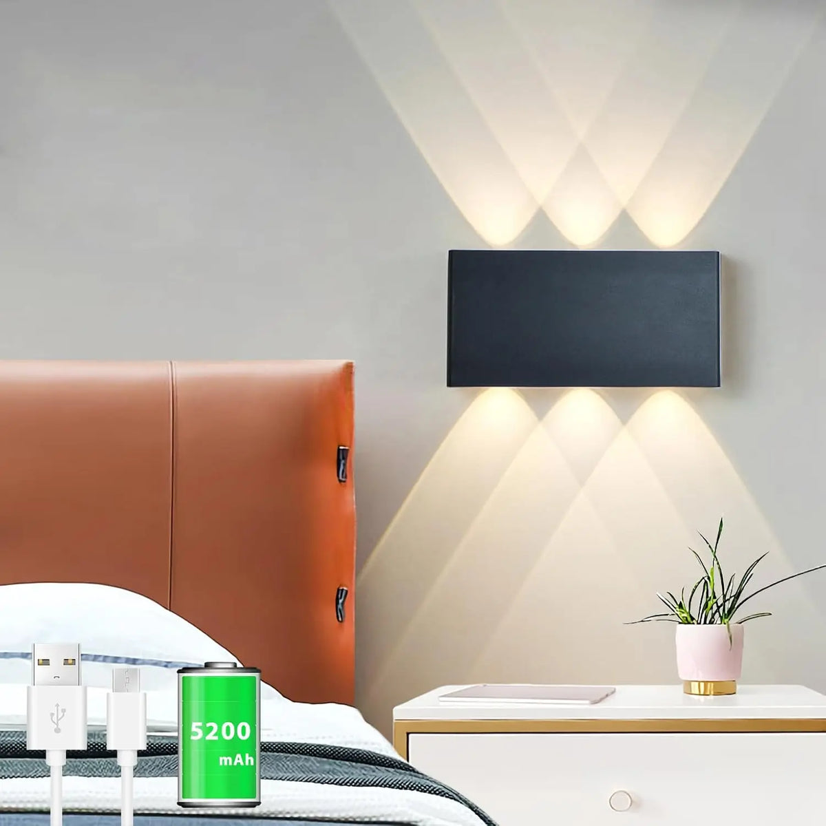 Ładowana lampa ścienna z pilotem, ściemnialne oświetlenie LED, magnetyczna, bezprzewodowa, 4 kolory nastrojowego oświetlenia | Sansoti