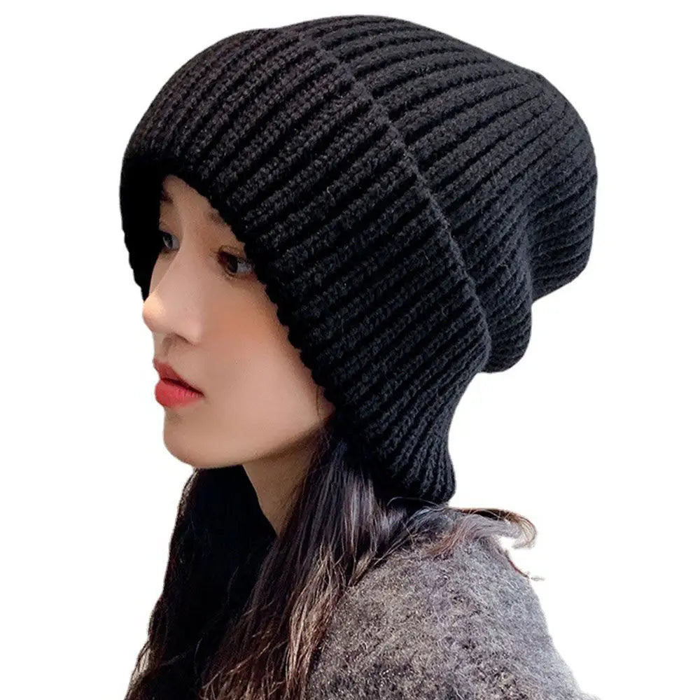 Gestrickte Baumwollmütze Unisex Beanie Winterkopfbedeckung Hip-Hop Streetwear Wärme Einfarbig Skatewear | Sansoti