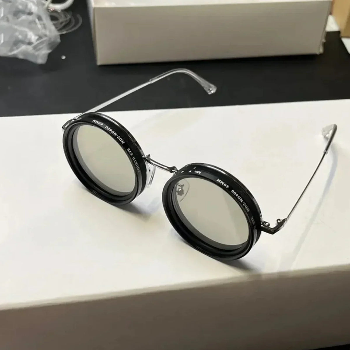 Sunglasses with Dark Lenses UV400 Protection Black Retro Gold Silver Fashion | Sansoti
