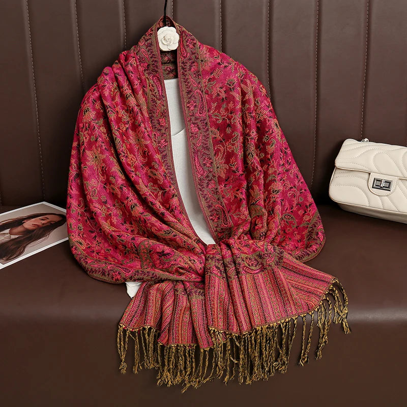 Pashmina Omslagdoek Kasjmier-look Dames 70x190cm Zachte Wintersjaal Vier Seizoenen Warm Foulard Elegante Sjaal | Sansoti