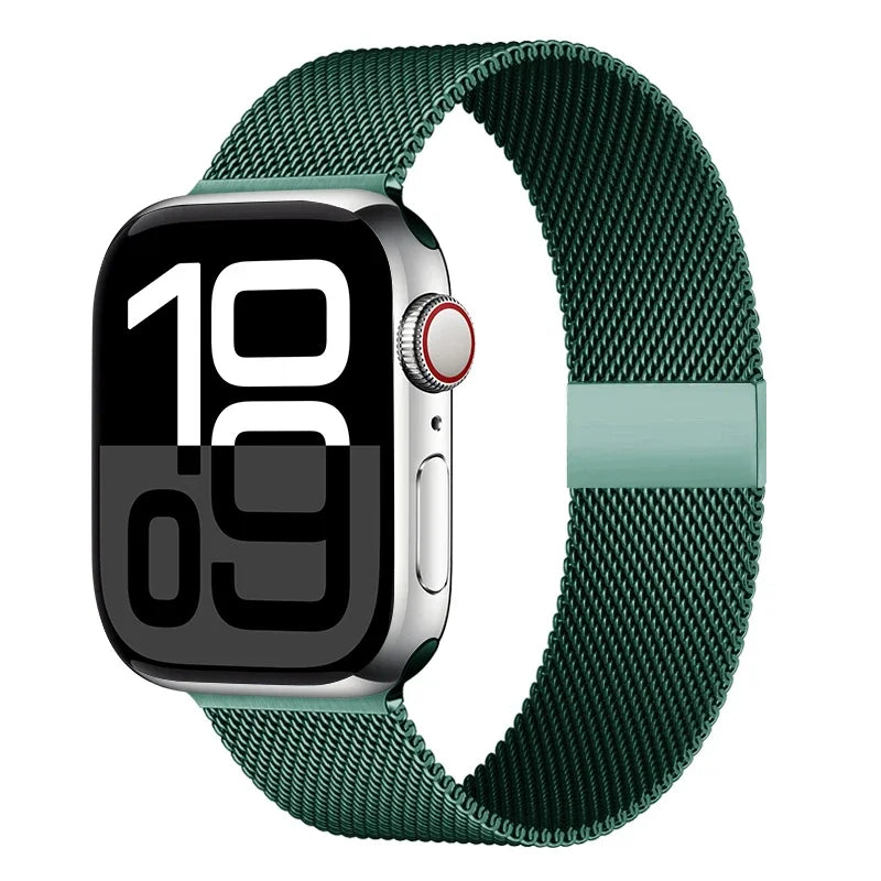 Mediolański pasek do zegarka z siatki ze stali nierdzewnej, regulowany, z magnetycznym zapięciem, do smartwatcha 38–49 mm, akcesorium na nadgarstek | Sansoti