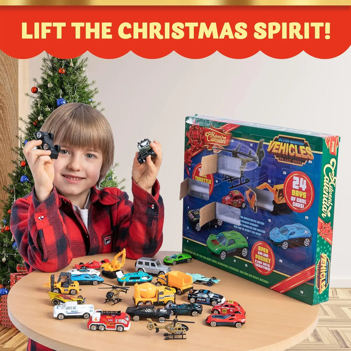 Advent Calendar Vehicles 24-Day Countdown Toy Christmas Surprise for Children Cars Christmas Gift for Boys | Sansoti