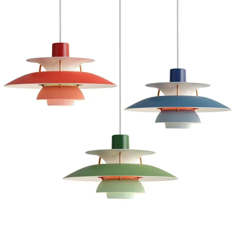 Bunte Hängeleuchte – Modernes Design mit mehreren Farben und Größen – Skandinavisch inspirierte Beleuchtung für Wohnzimmer, Esszimmer, Eingangsbereich | Sansoti