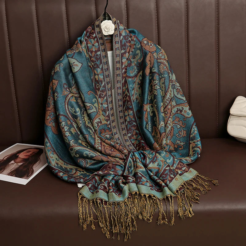 Pashmina Omslagdoek Kasjmier-look Dames 70x190cm Zachte Wintersjaal Vier Seizoenen Warm Foulard Elegante Sjaal | Sansoti
